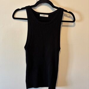 CO Black Ribbed Tank Top